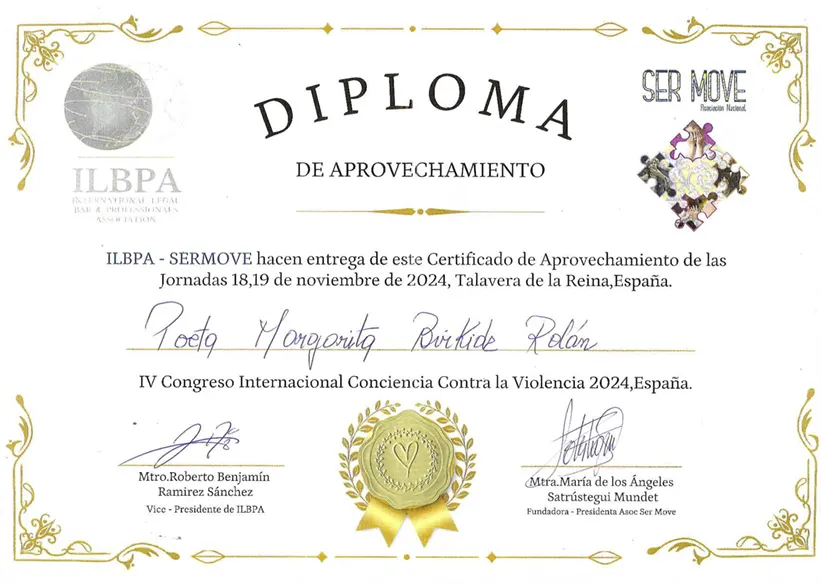 Diploma de aprovechamiento · ILBPA y SerMove 2024